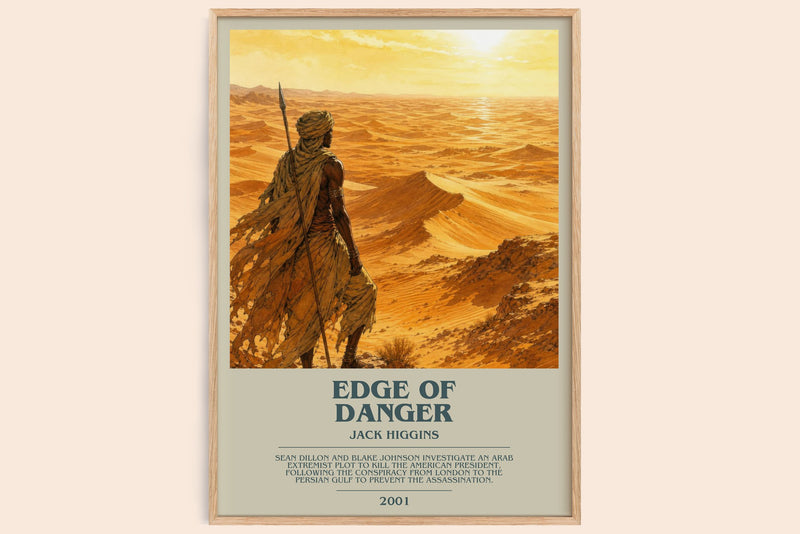 Edge Of Danger bookish book poster by Jack Higgins – framed literary art print