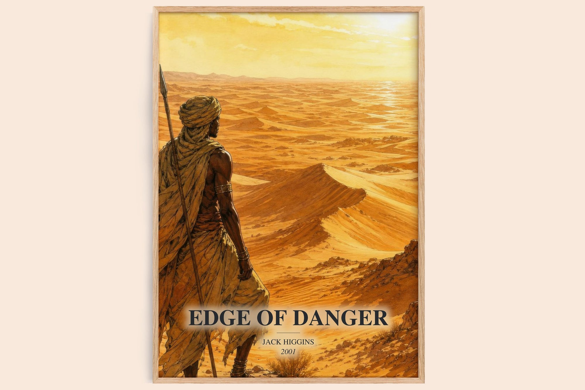 Edge Of Danger watercolour book poster by Jack Higgins – framed literary art print