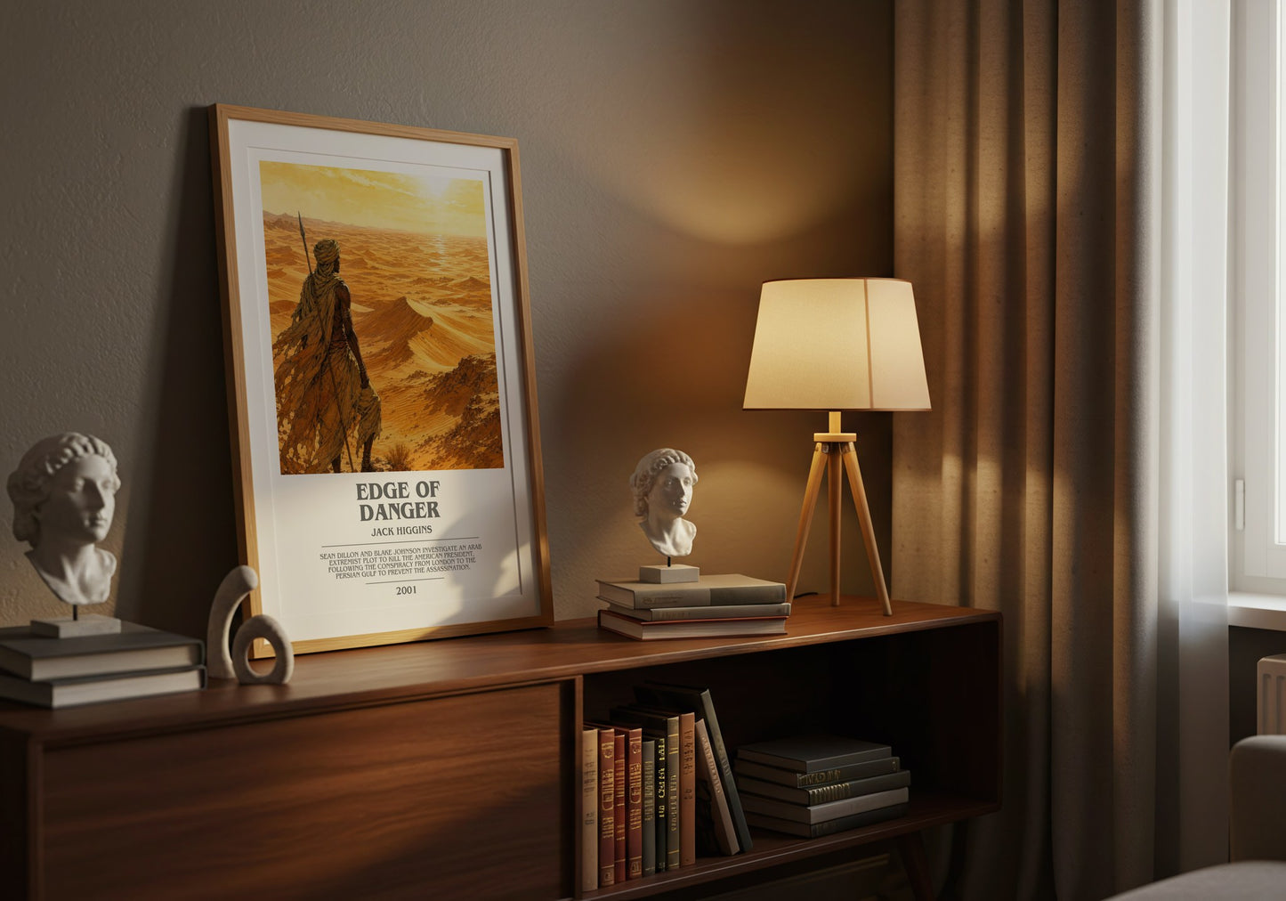 Edge Of Danger bookish book poster framed on wall – thriller wall art