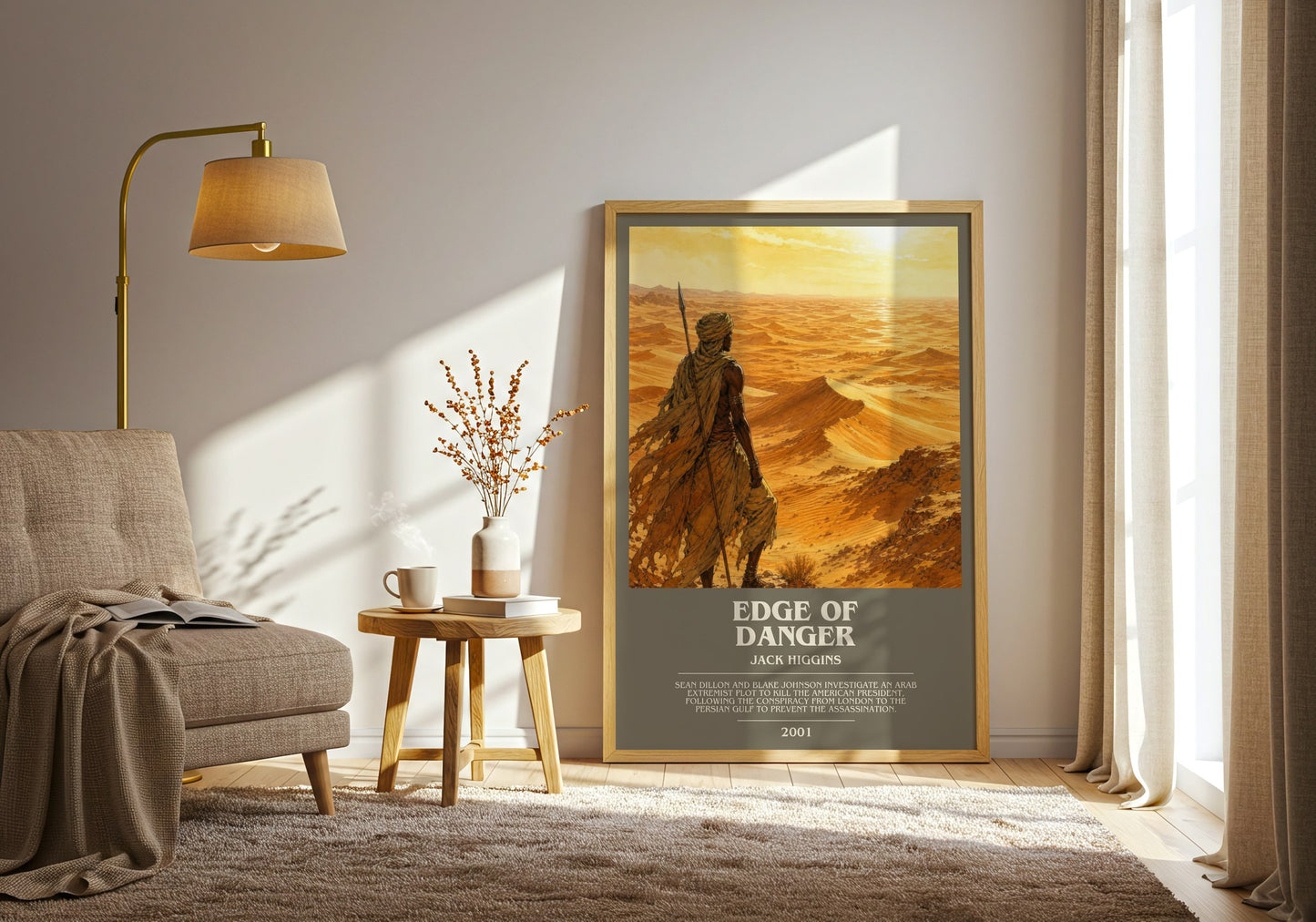 Edge Of Danger bookish print on bookshelf – Jack Higgins fan gift
