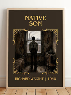 Native Son Classic Book Art Print by Richard Wright – framed print leaning on a wooden floor