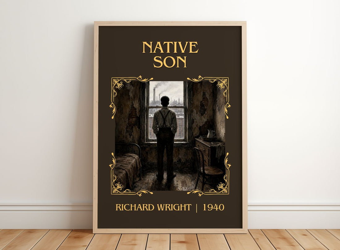 Native Son Classic Book Art Print by Richard Wright – framed print leaning on a wooden floor