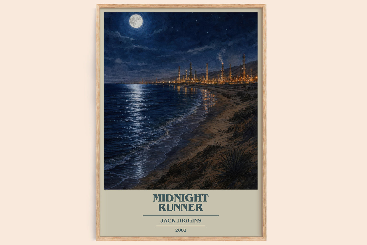 Midnight Runner book cover book poster by Jack Higgins – framed literary art print