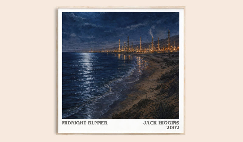 Midnight Runner literary book poster by Jack Higgins – framed literary art print