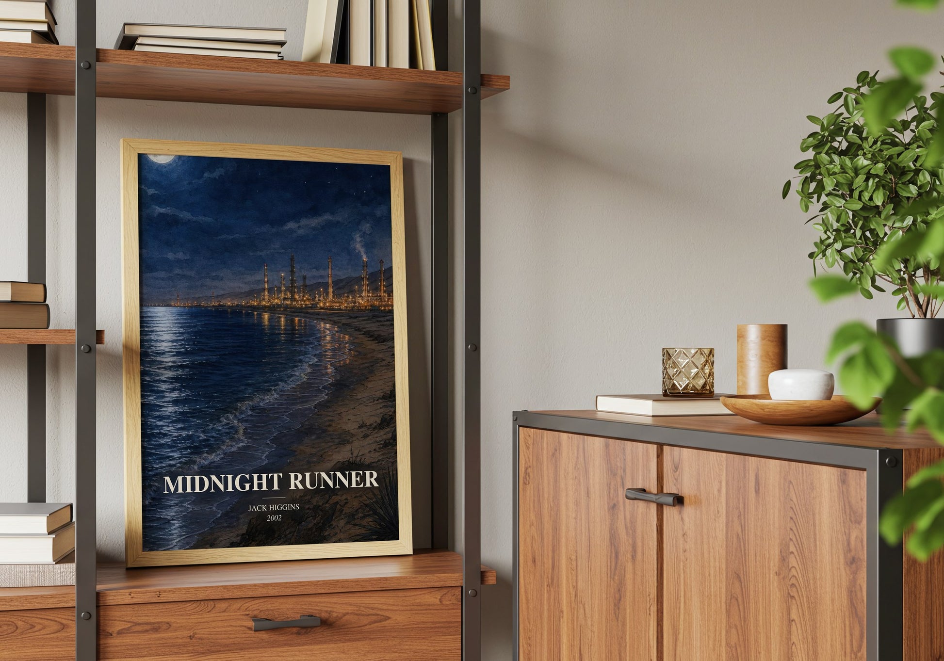 Midnight Runner book watercolour illustration paper finish options – matte satin gloss