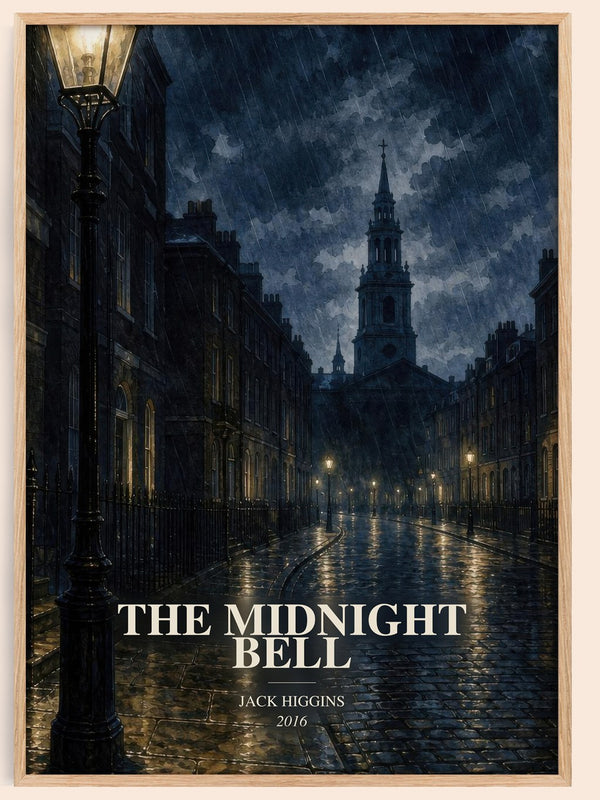 The Midnight Bell watercolour book poster by Jack Higgins – framed literary art print