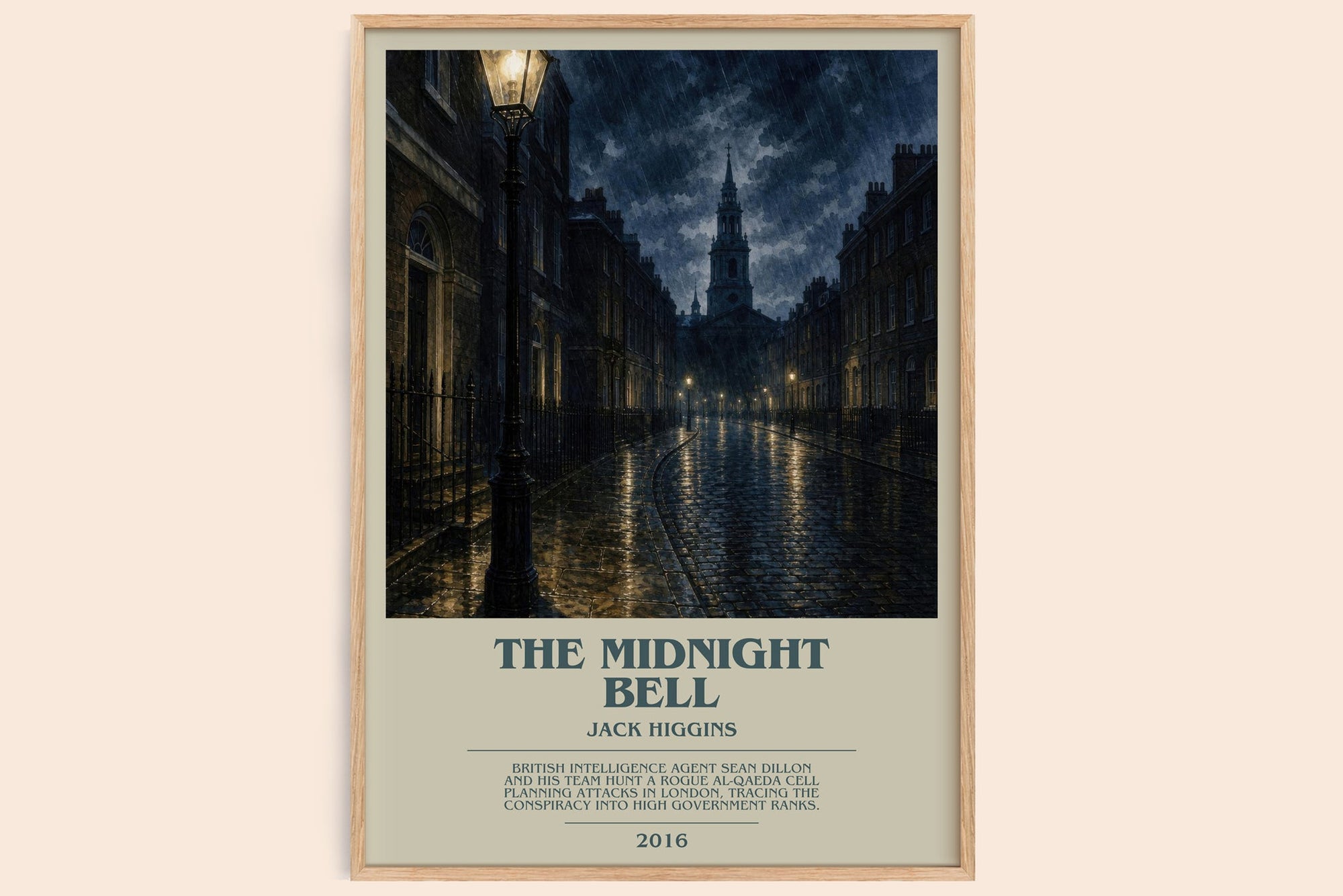 The Midnight Bell bookish book poster by Jack Higgins – framed literary art print