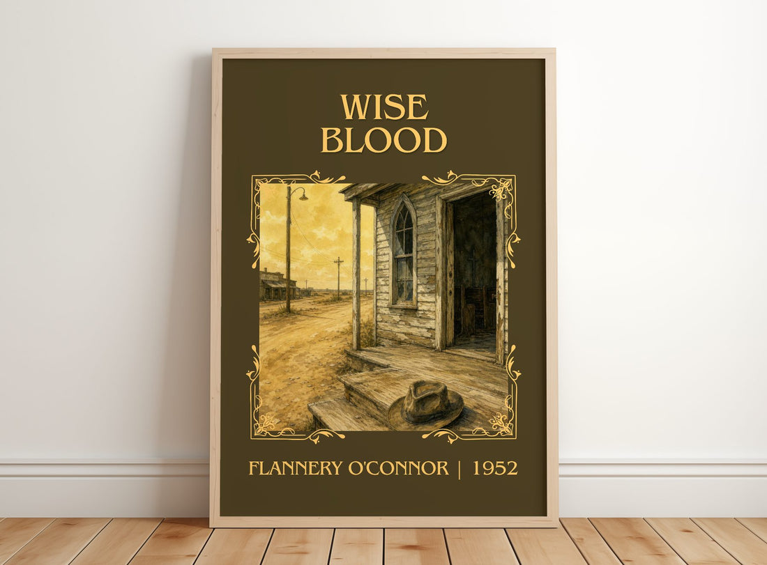 Wise Blood Classic Book Art Print by Flannery O'Connor – framed print leaning on a wooden floor