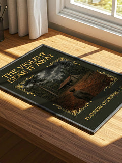 The Violent Bear It Away Classic Book Art Print by Flannery O'Connor – print on a sunlit desk