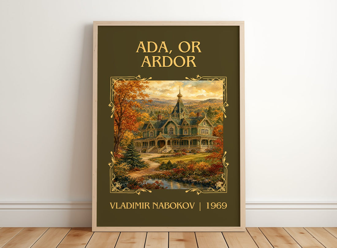 Ada, or Ardor Classic Book Art Print by Vladimir Nabokov – framed print leaning on a wooden floor
