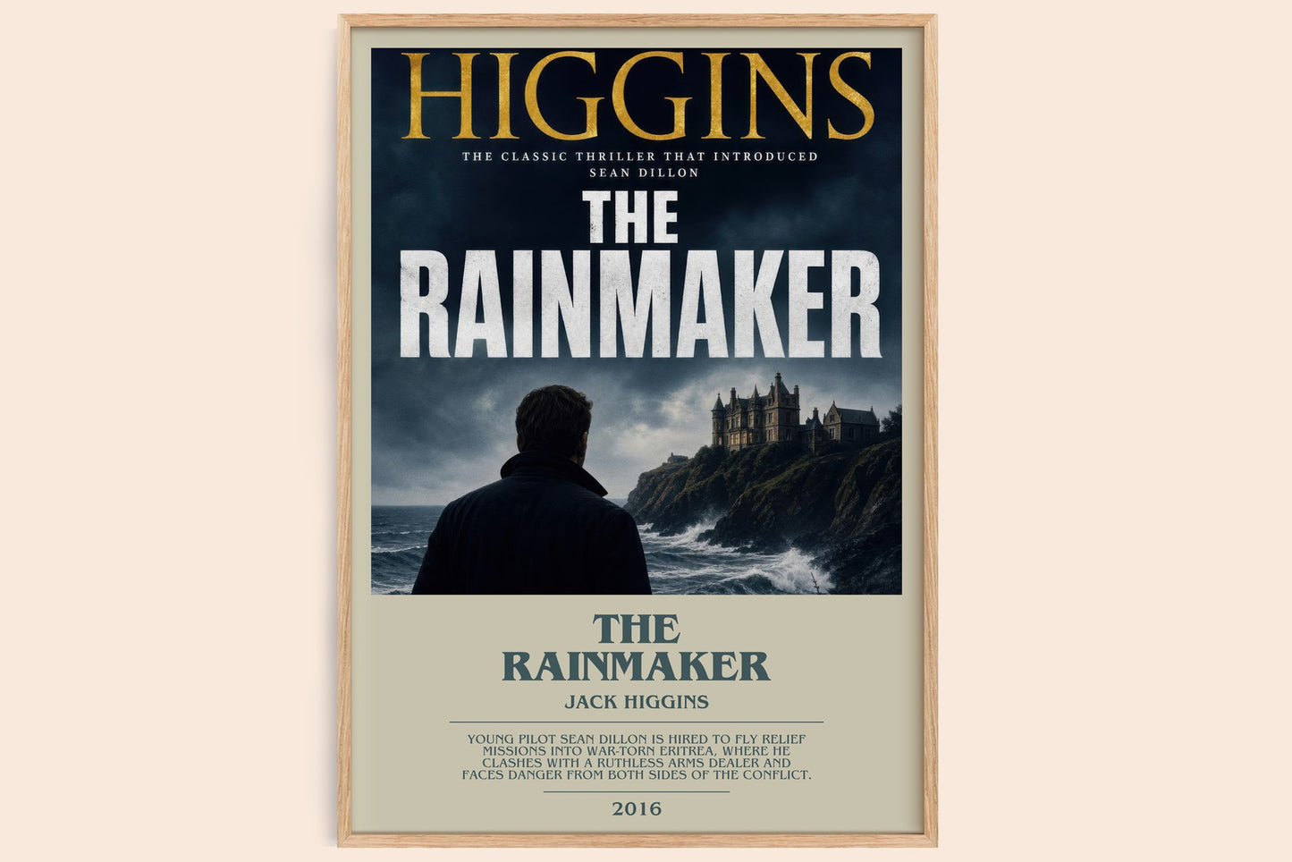 The Rainmaker bookish book poster by Jack Higgins – framed literary art print