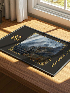 Big Sur Classic Book Art Print by Jack Kerouac – print on a sunlit desk