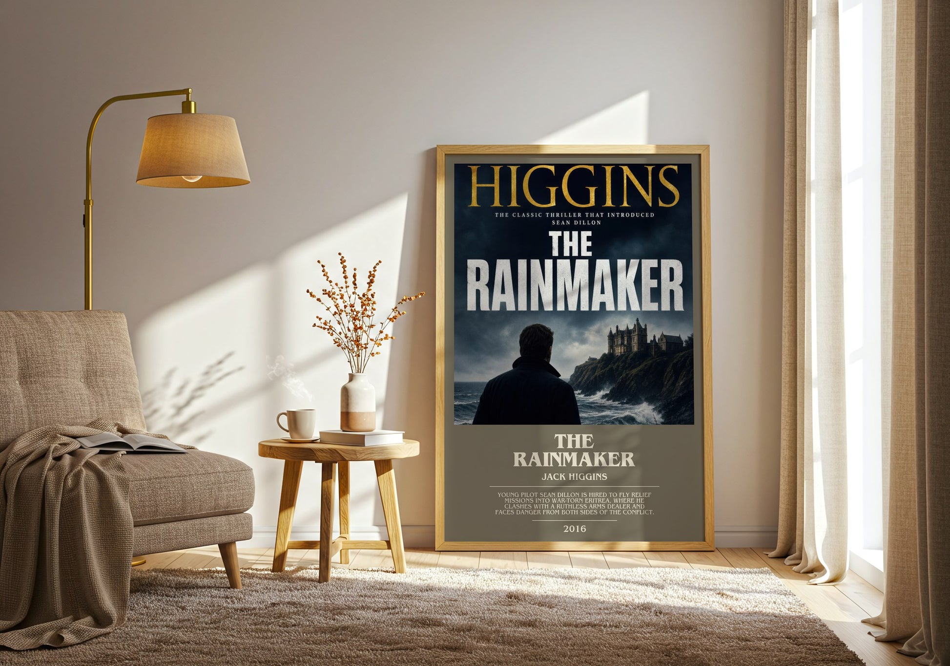 The Rainmaker bookish print on bookshelf – Jack Higgins fan gift