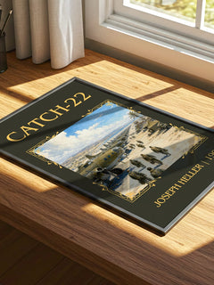 Catch-22 Classic Book Art Print by Joseph Heller – print on a sunlit desk