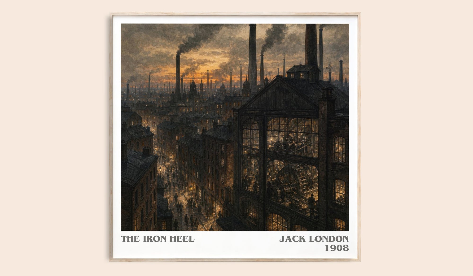 The Iron Heel literary book poster by Jack London – framed literary art print