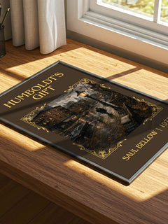 Humboldt's Gift Classic Book Art Print by Saul Bellow – print on a sunlit desk
