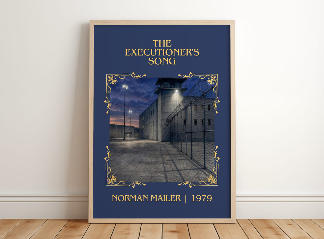 The Executioner's Song Classic Book Art Print by Norman Mailer – framed print leaning on a wooden floor
