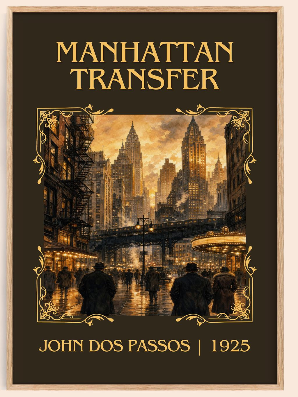 Manhattan Transfer Classic Book Art Print by John Dos Passos – book poster