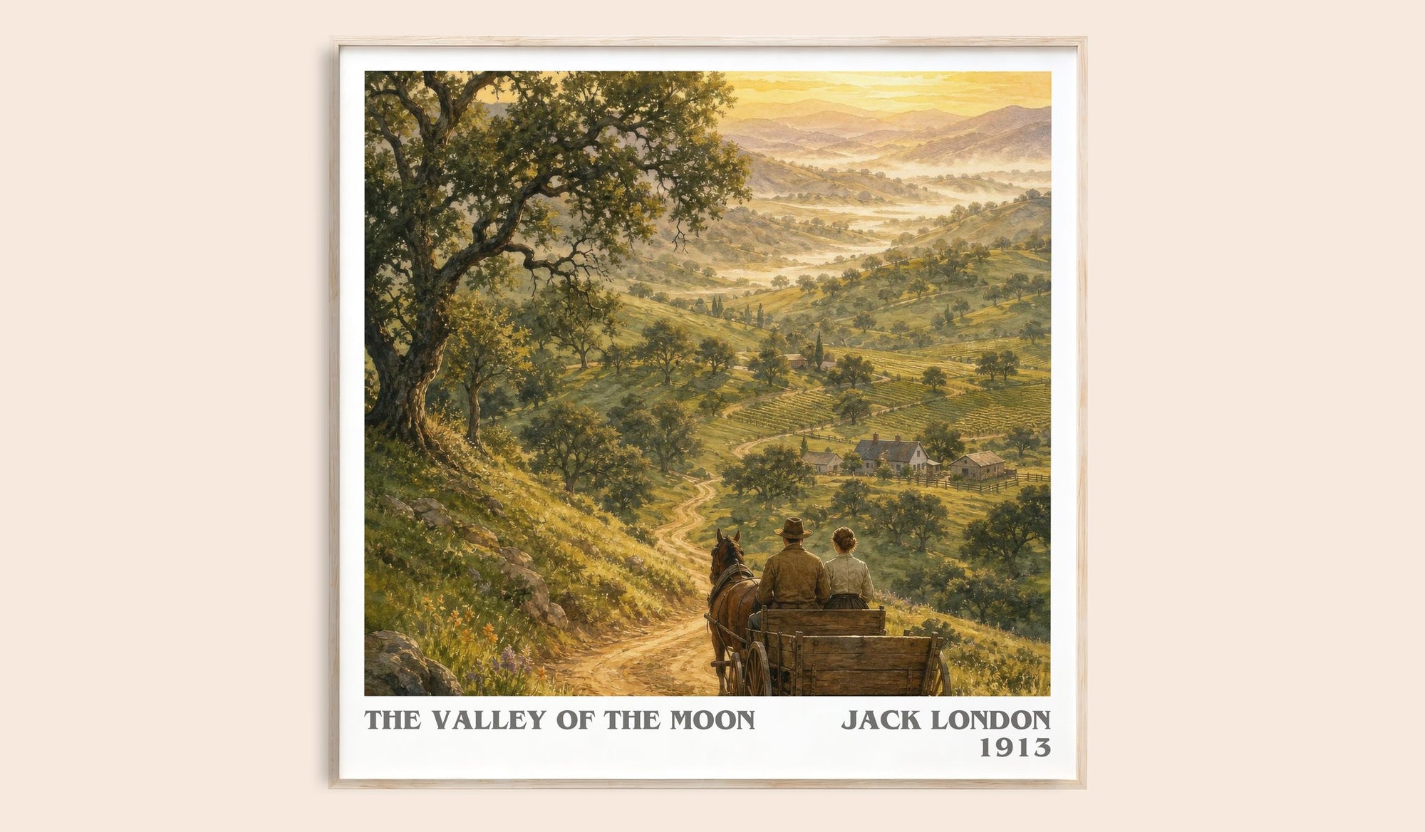 The Valley Of The Moon literary book poster by Jack London – framed literary art print