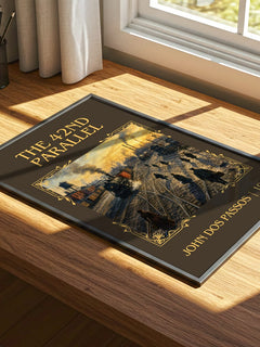 The 42nd Parallel Classic Book Art Print by John Dos Passos – print on a sunlit desk