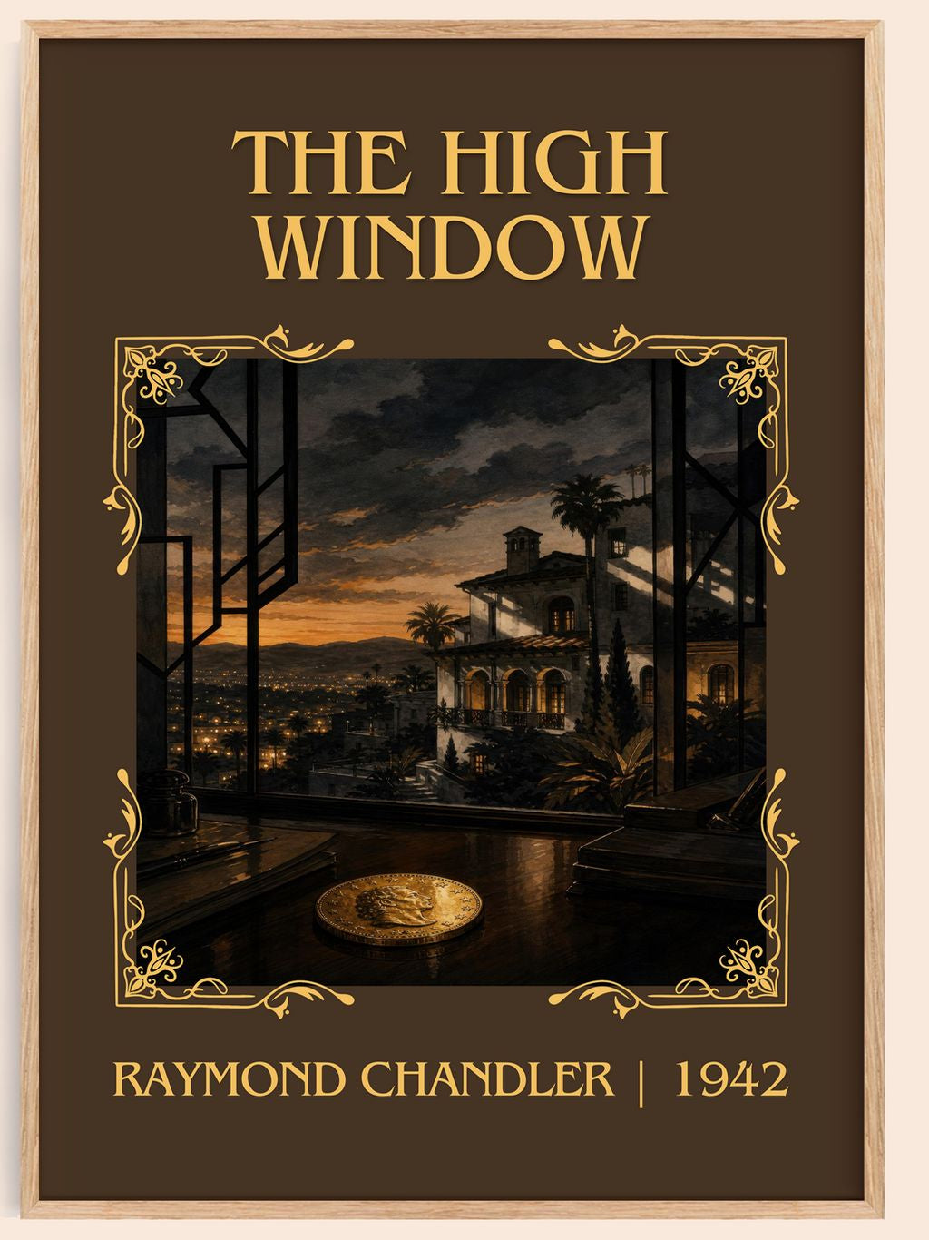 The High Window Classic Book Art Print by Raymond Chandler – book poster
