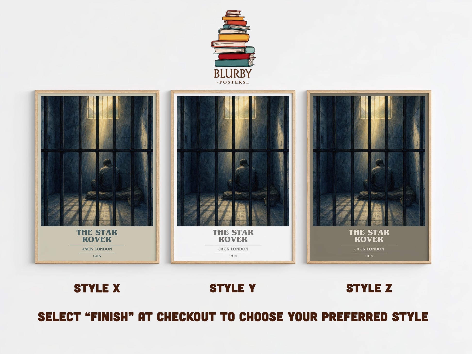 The Star Rover book cover print in frame leaning in hallway – literary fiction wall art