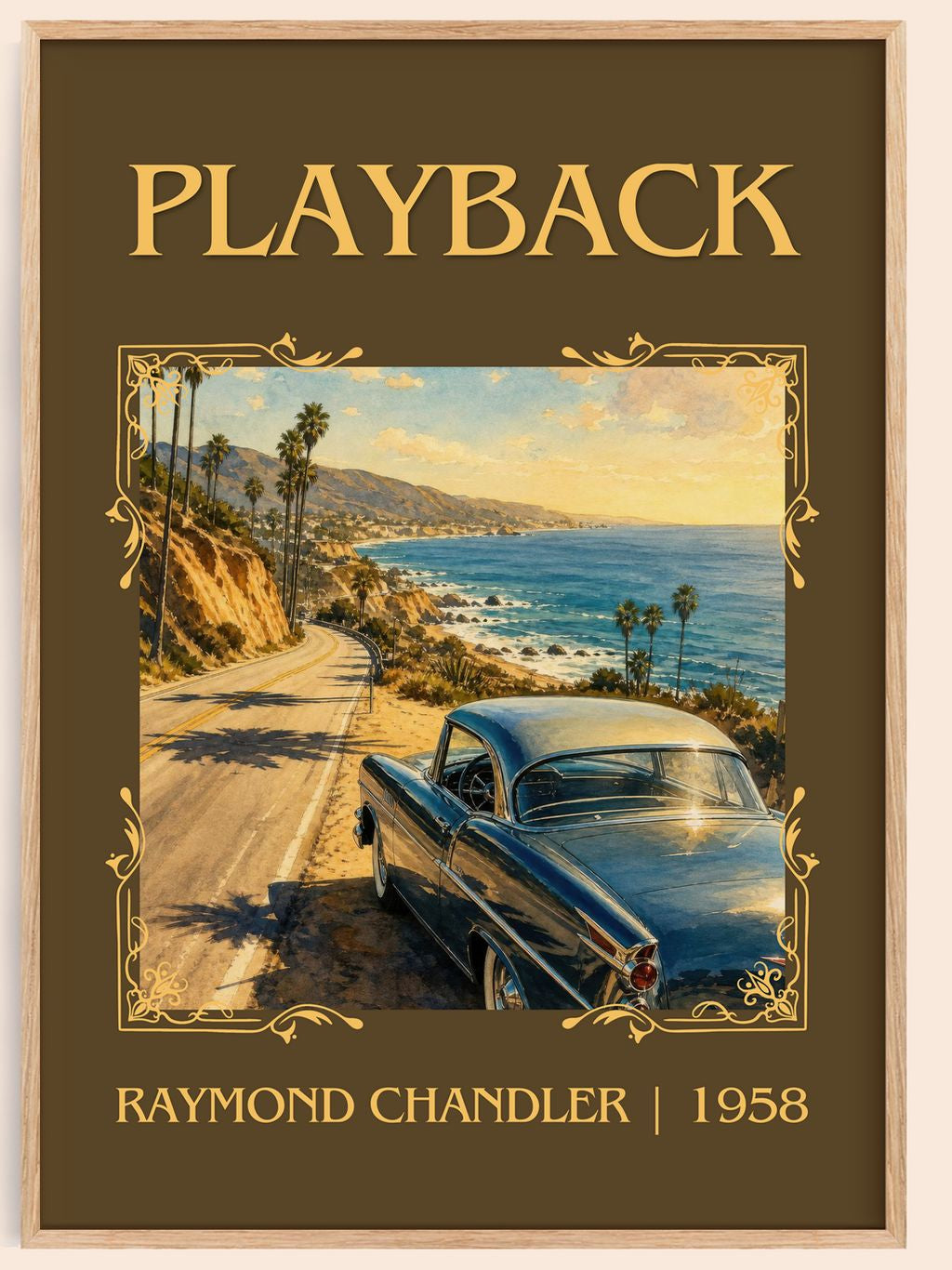 Playback Classic Book Art Print by Raymond Chandler – book poster
