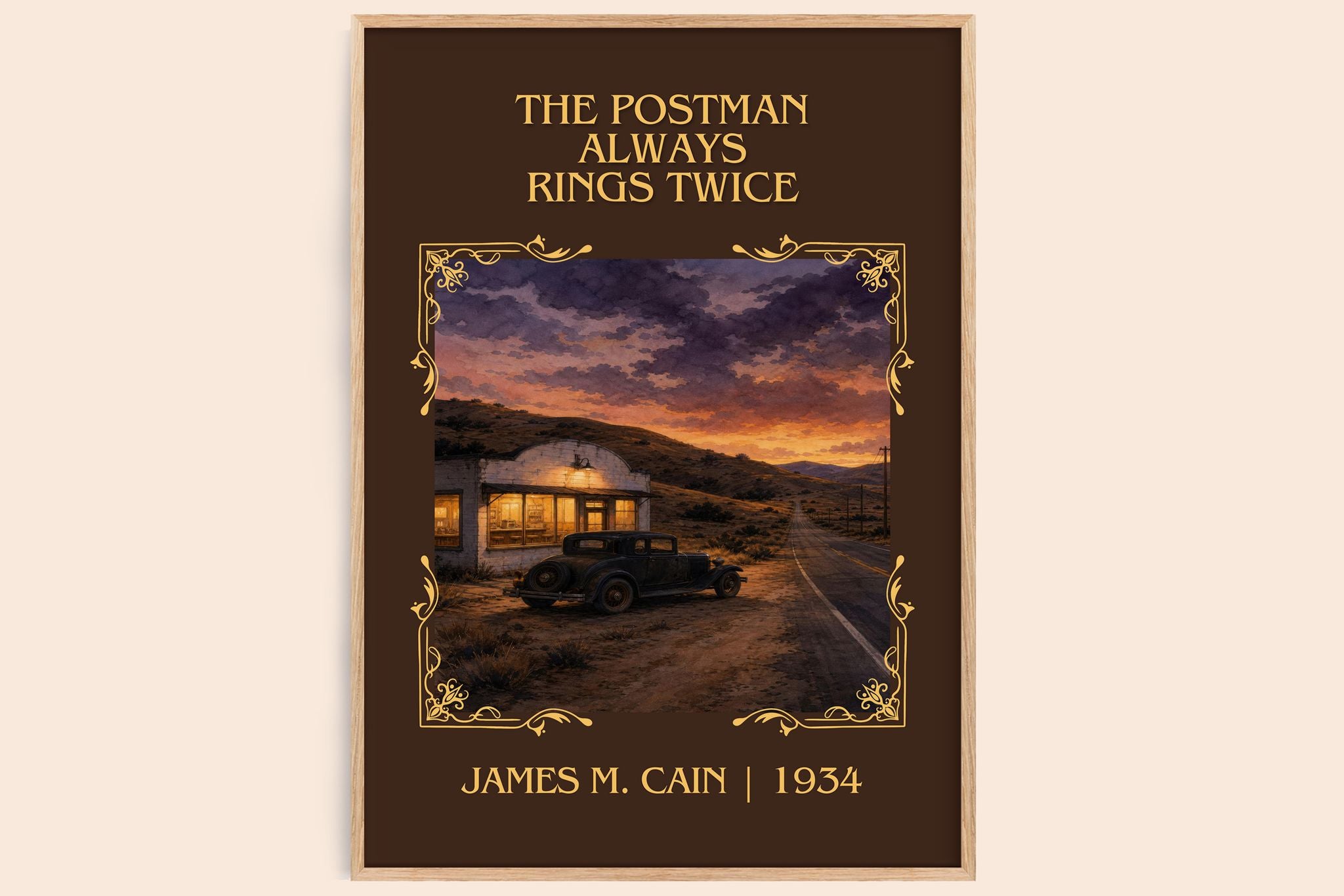 The Postman Always Rings Twice Classic Book Art Print by James M. Cain