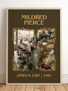 Mildred Pierce Classic Book Art Print by James M. Cain – framed print leaning on a wooden floor
