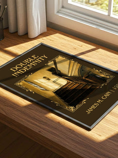 Double Indemnity Classic Book Art Print by James M. Cain – print on a sunlit desk