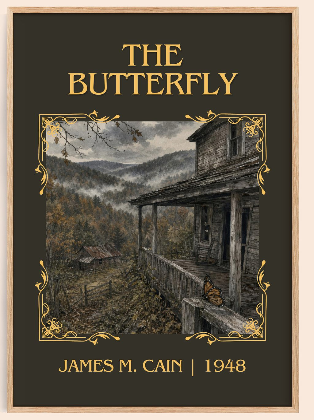 The Butterfly Classic Book Art Print by James M. Cain – book poster