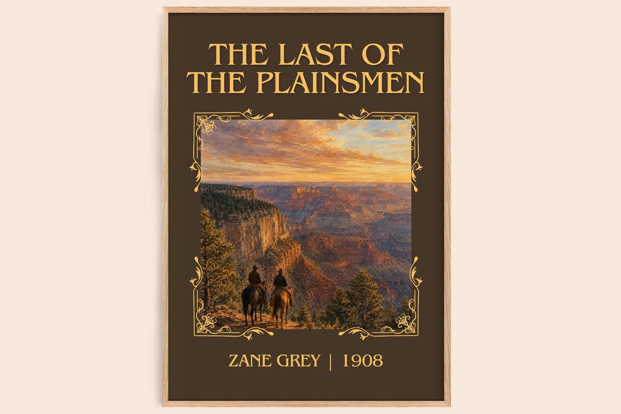 The Last of the Plainsmen Classic Book Art Print by Zane Grey