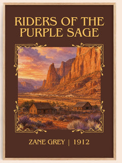 Riders of the Purple Sage Classic Book Art Print by Zane Grey – book poster