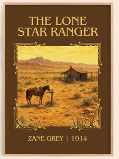 The Lone Star Ranger Classic Book Art Print by Zane Grey – book poster