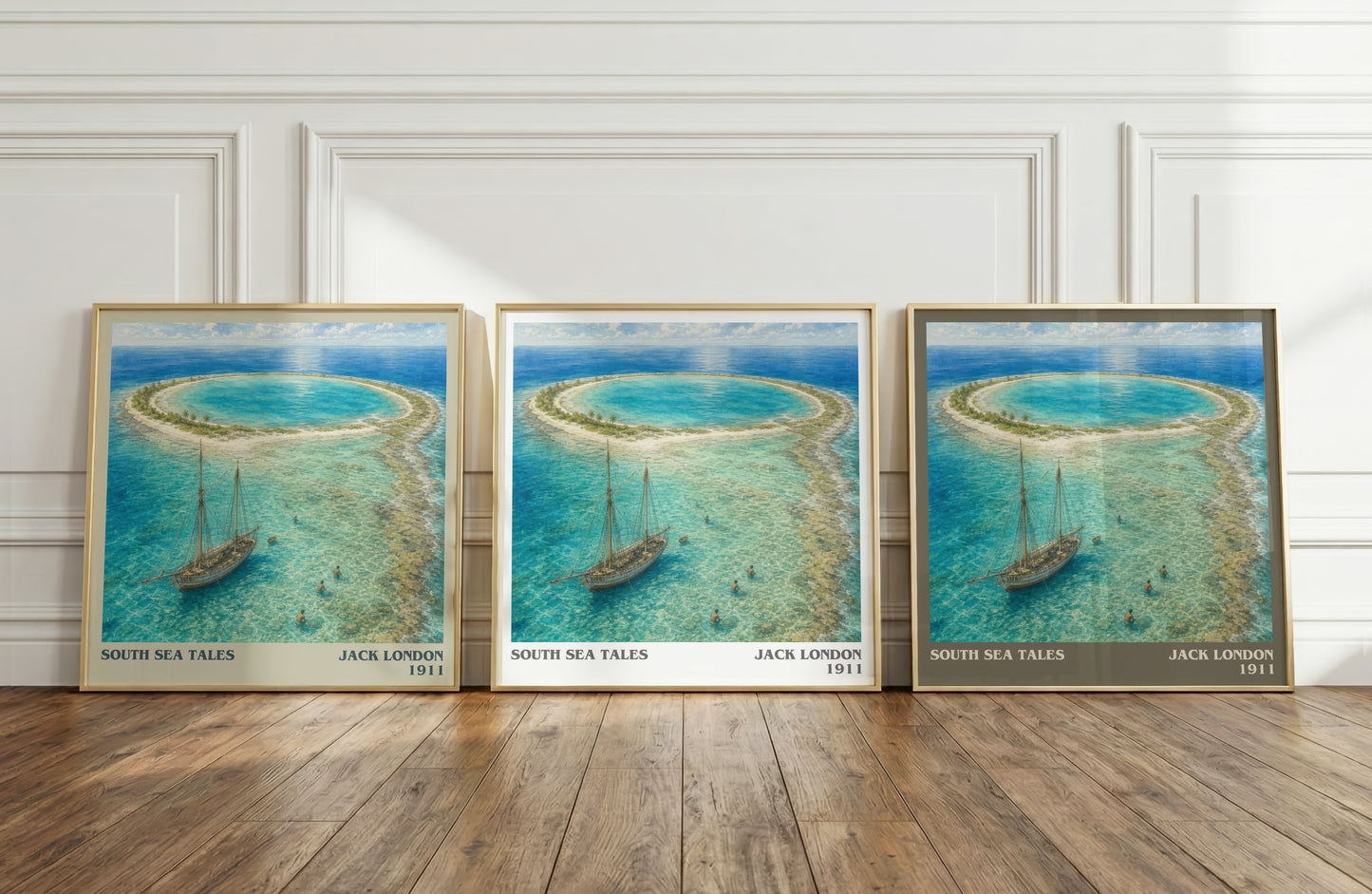 South Sea Tales literary art print colour and style options – Jack London book art