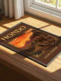 Hondo Classic Book Art Print by Louis L'Amour – print on a sunlit desk
