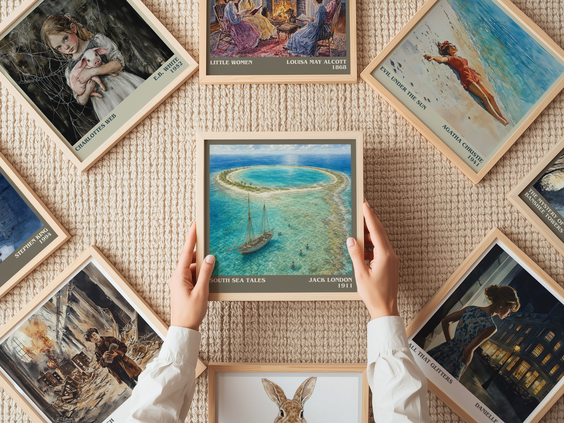 South Sea Tales literary book poster framed on wall – adventure wall art