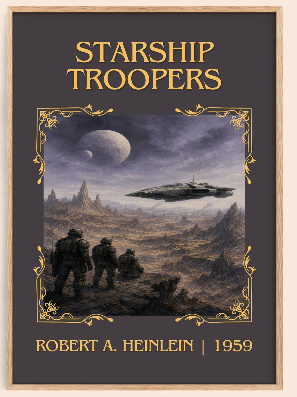 Starship Troopers Classic Book Art Print by Robert A. Heinlein – book poster