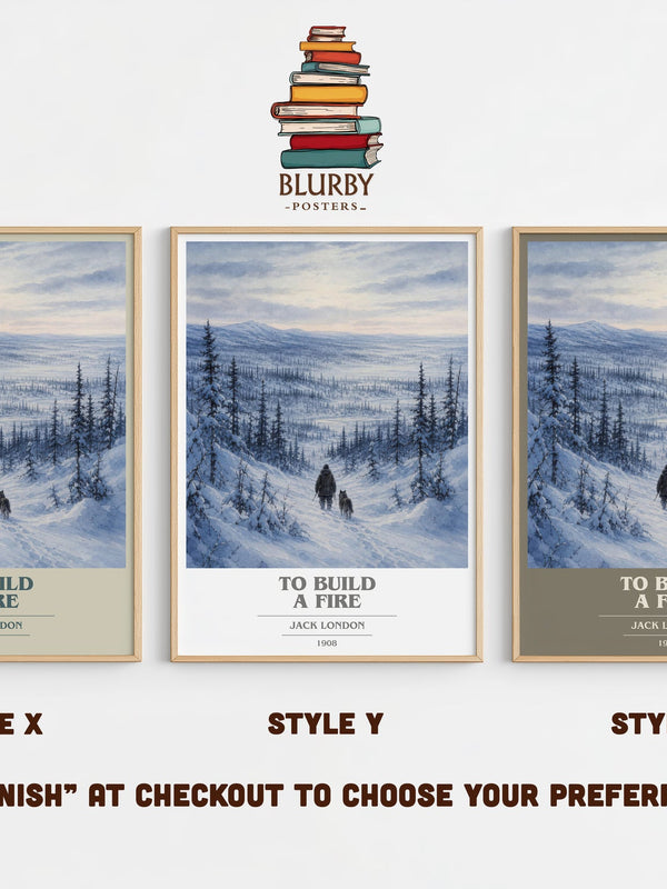 To Build A Fire book cover print in frame leaning in hallway – adventure wall art