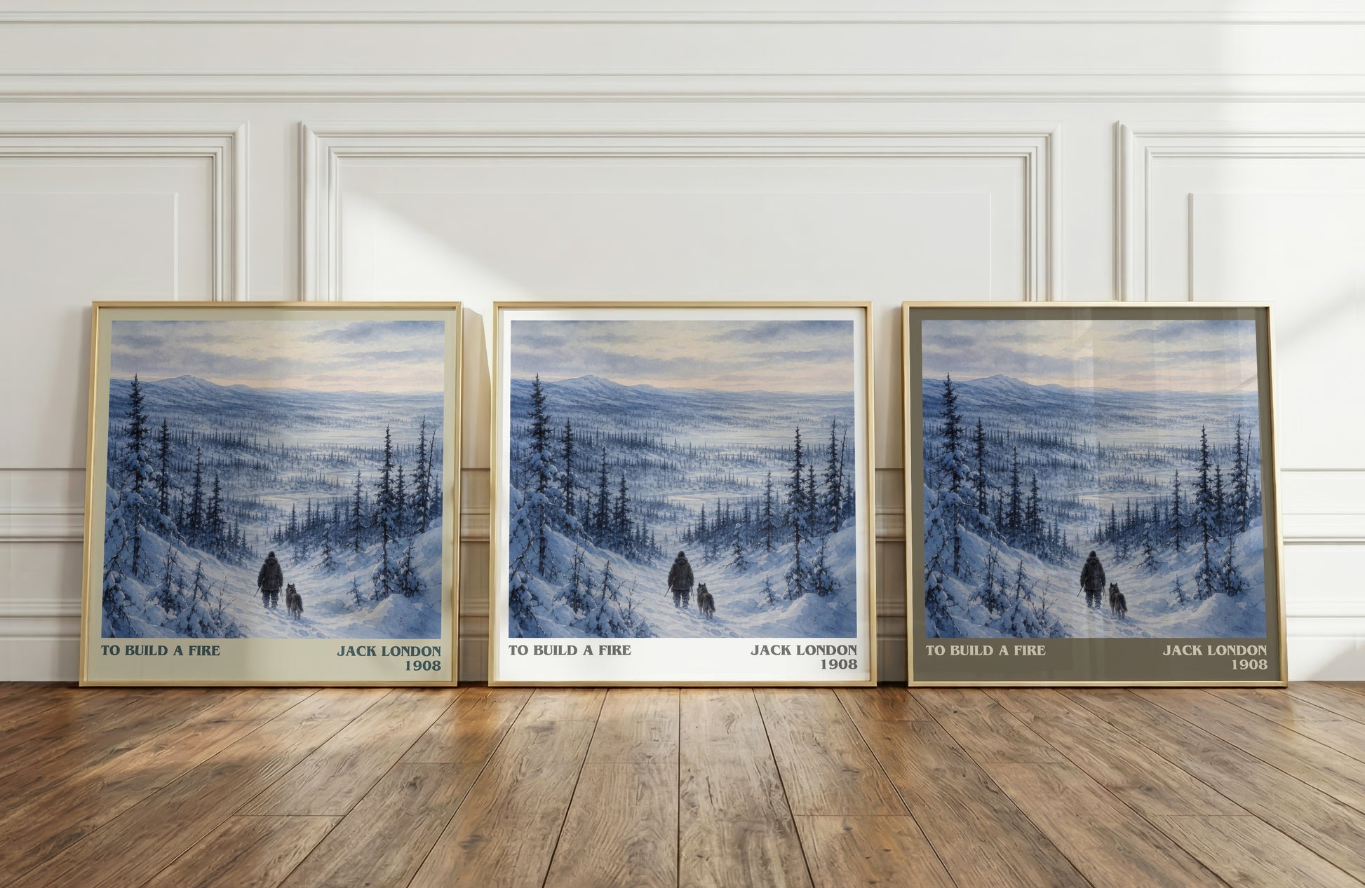 To Build A Fire literary art print colour and style options – Jack London book art