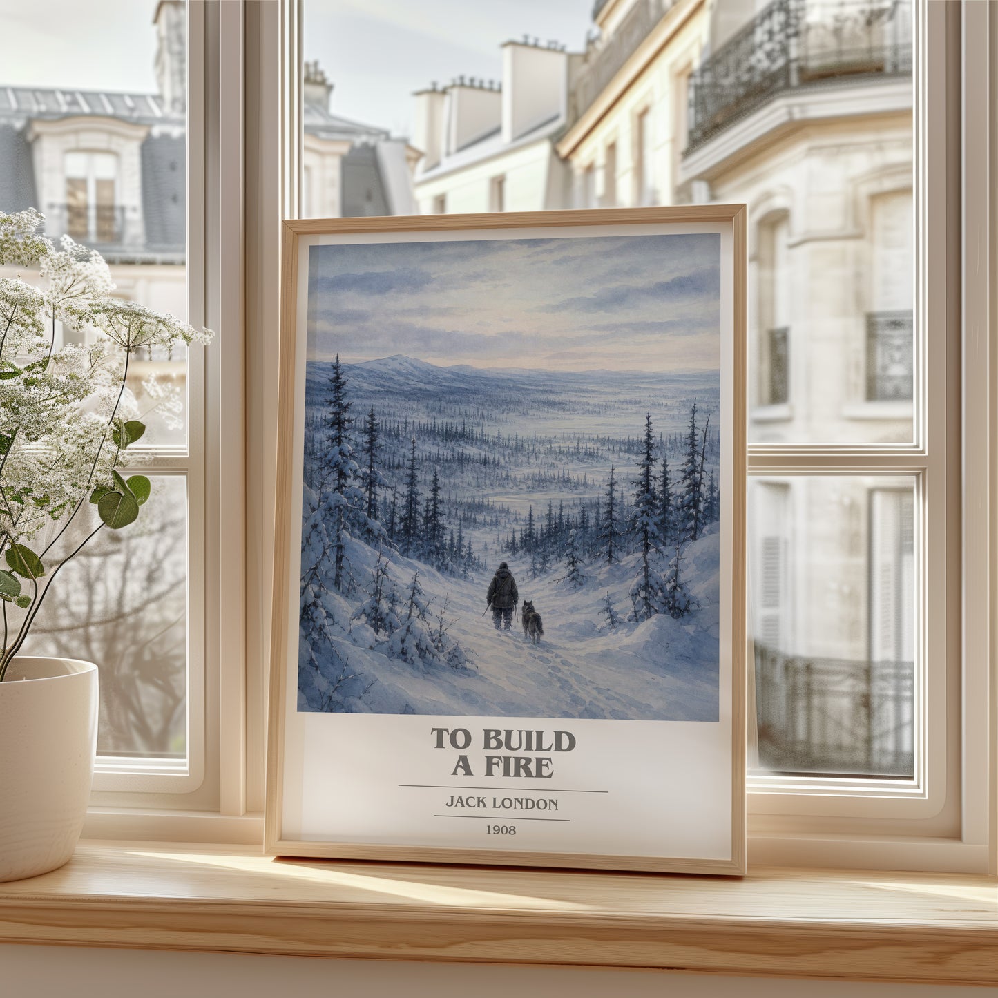 To Build A Fire book cover poster colour and style options – Jack London book art