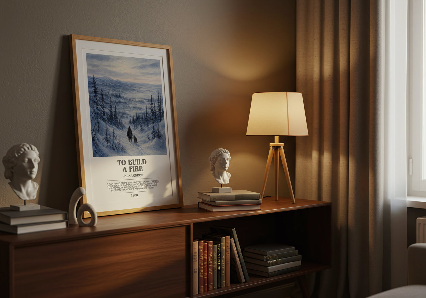 To Build A Fire bookish book poster framed on wall – adventure wall art