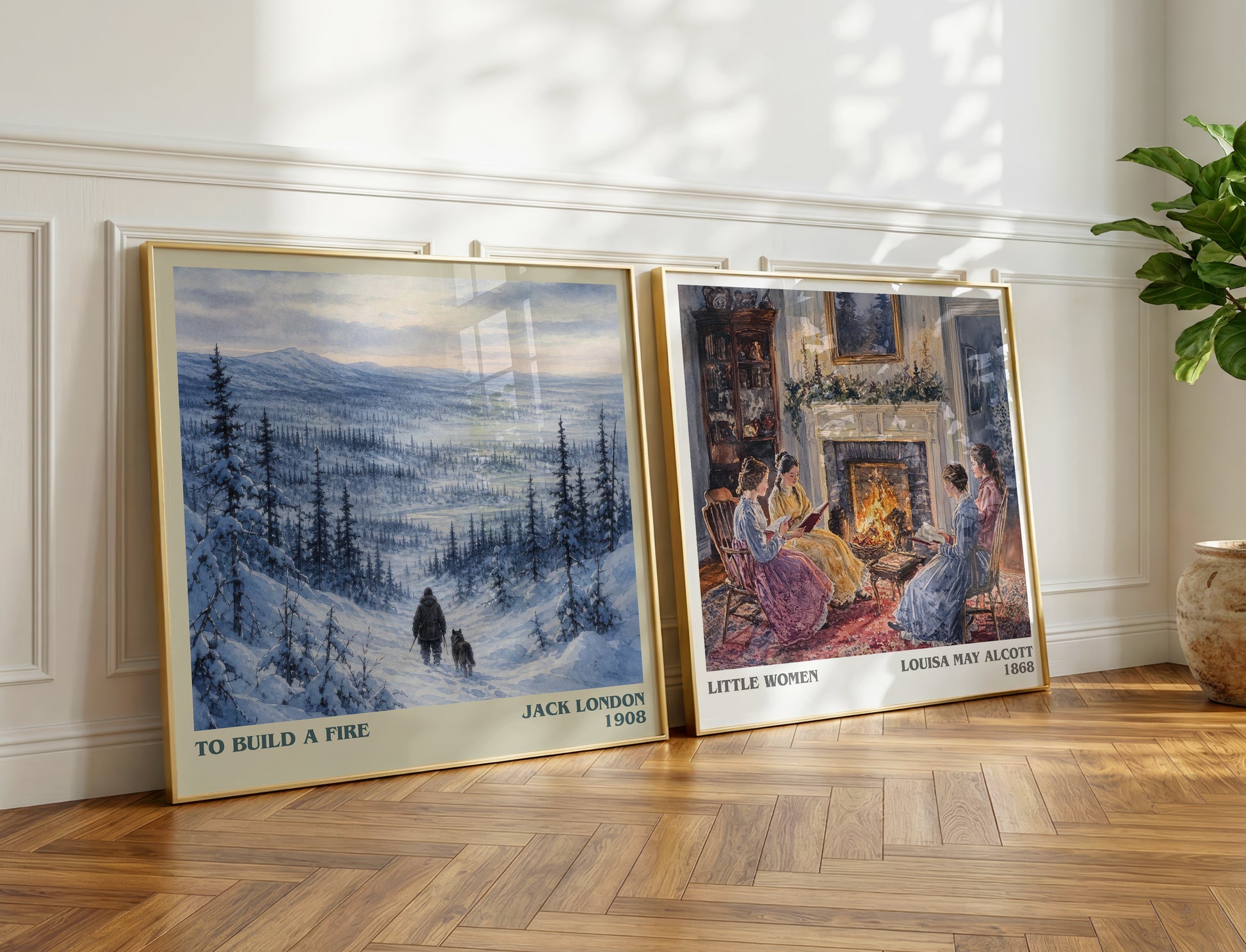 To Build A Fire literary print on bookshelf – Jack London fan gift