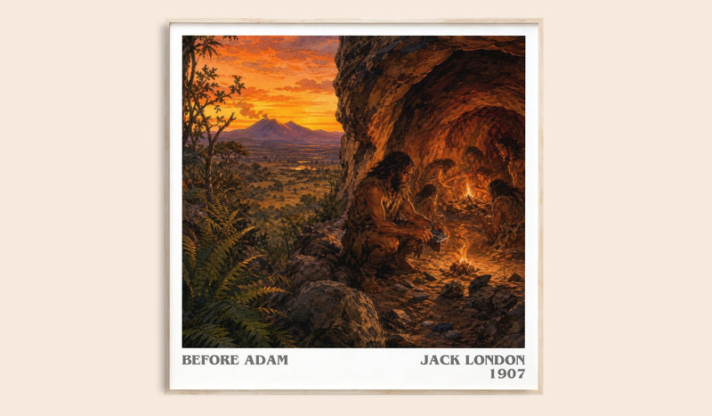 Before Adam literary book poster by Jack London – framed literary art print