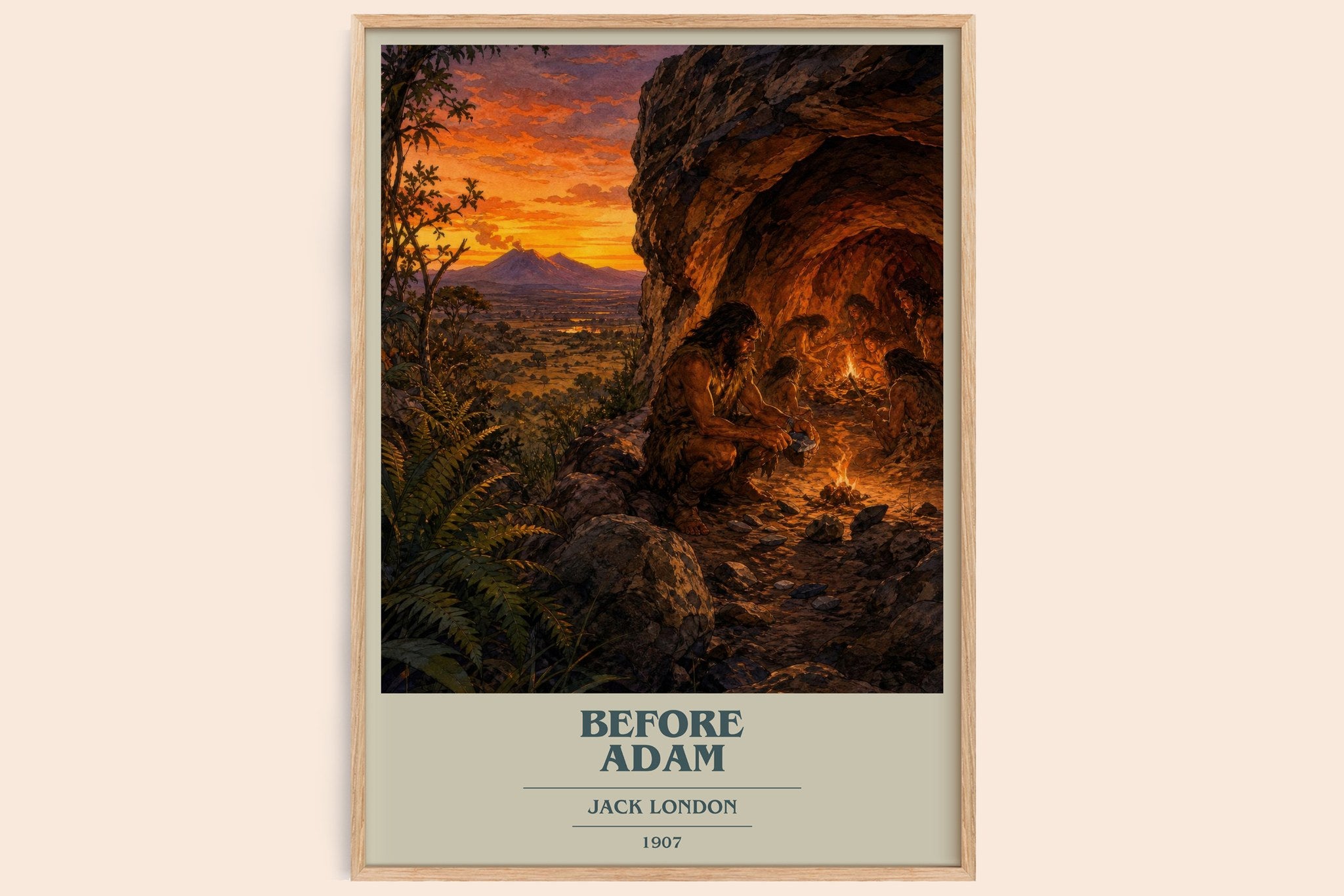 Before Adam Book Cover Poster by Jack London