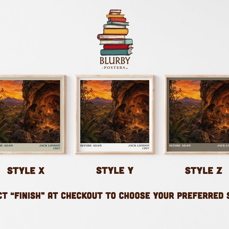 Before Adam literary print in frame leaning in hallway – adventure wall art