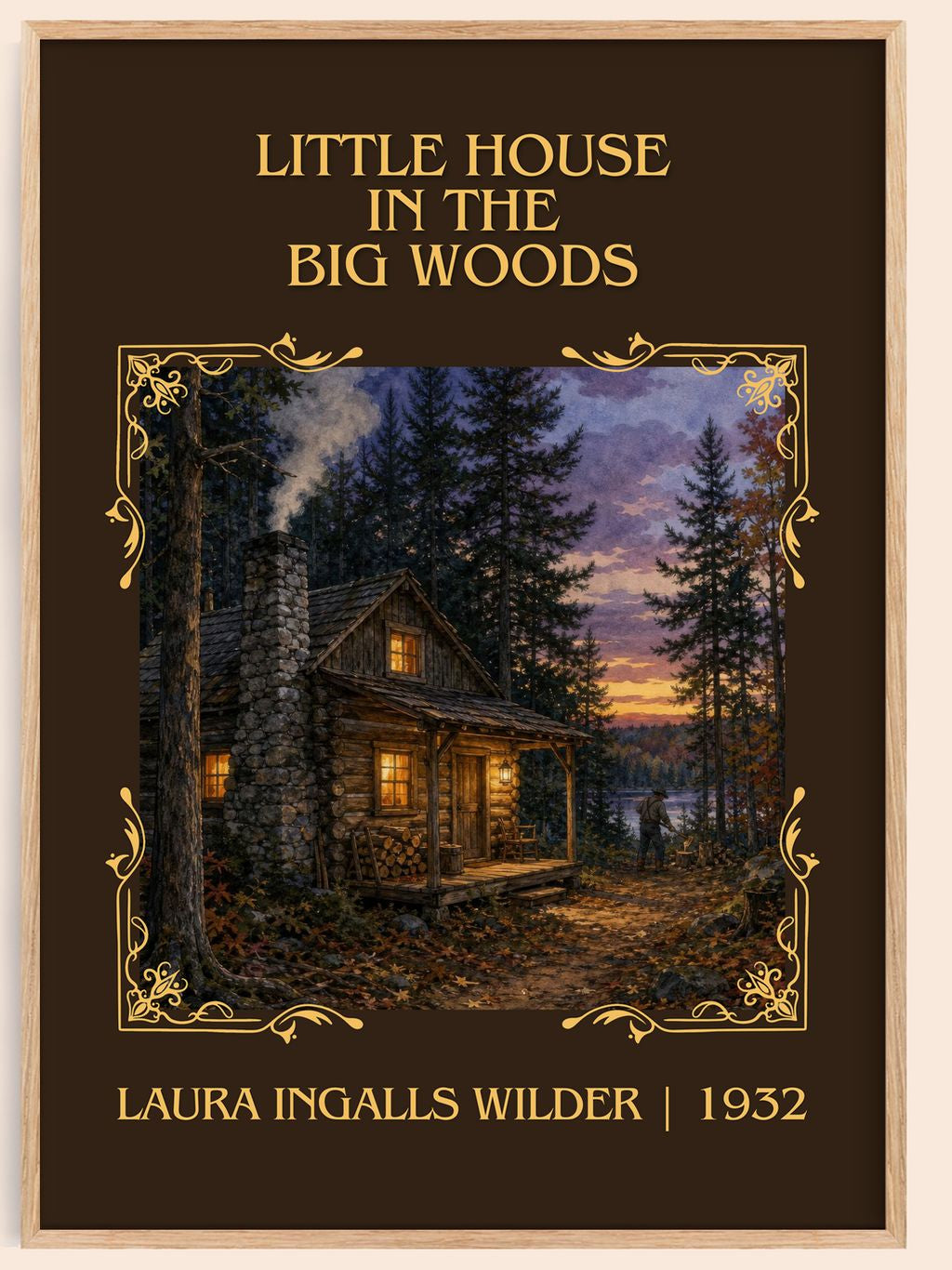 Little House in the Big Woods Classic Book Art Print by L. Wilder – book poster
