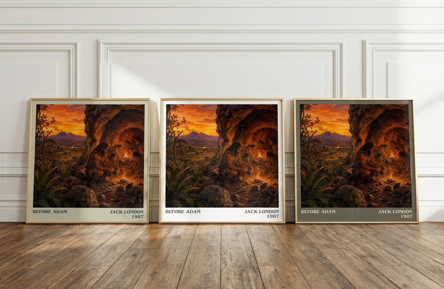 Before Adam literary art print colour and style options – Jack London book art