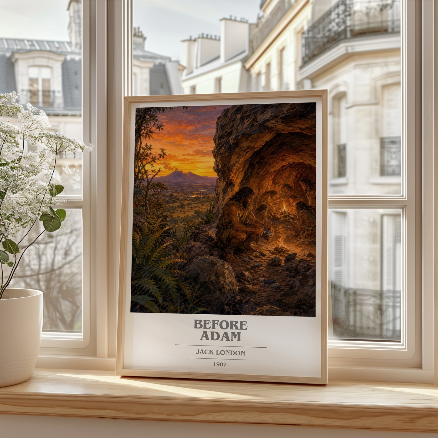 Before Adam book cover poster colour and style options – Jack London book art