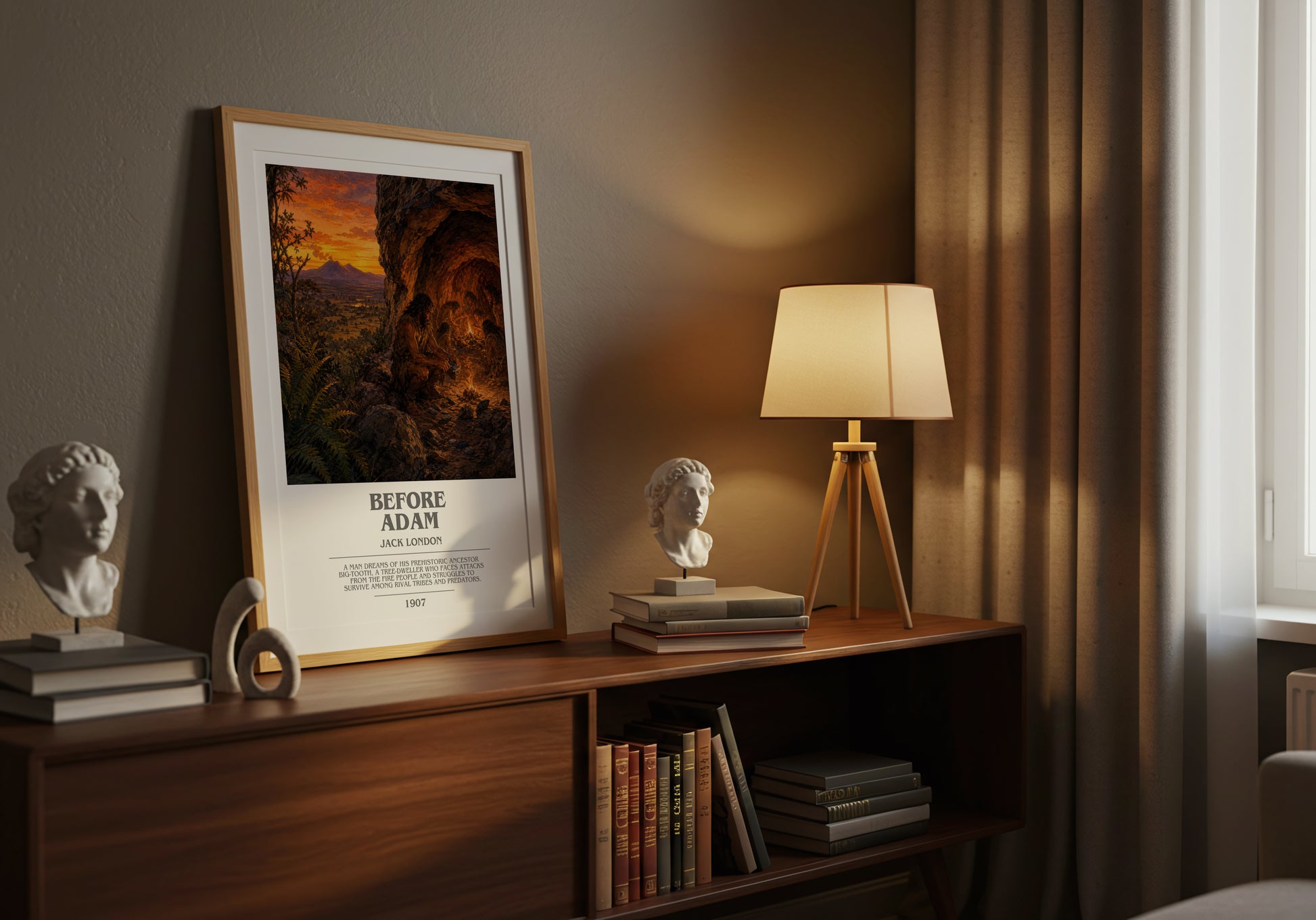 Before Adam bookish book poster framed on wall – adventure wall art